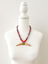 Load image into Gallery viewer, Navy and Red Crescent Gameday Necklace