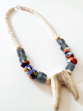 Load image into Gallery viewer, Multicolor Sea Glass Antler Tip Necklace