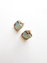 Load image into Gallery viewer, Green and Blue Hand Painted Stud Earrings
