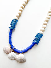 Load image into Gallery viewer, Cobalt Blue Mixed Shell Charm Necklace