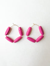 Load image into Gallery viewer, Hand Painted Peony Wood Hoops