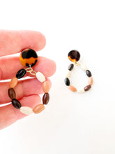Load image into Gallery viewer, Tortoise and Confetti Neutral Wood Earrings
