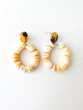 Load image into Gallery viewer, Tortoise and Egg Nog Yellow Clay Earrings