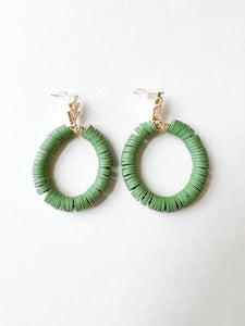 Festive Jade Clay Hoop Earrings