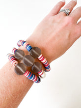 Load image into Gallery viewer, Charcoal and Maroon Confetti Clay Bracelet