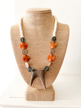 Load image into Gallery viewer, Vintage Wood with Red Aventurine Antler Necklace