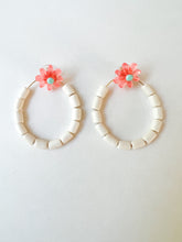 Load image into Gallery viewer, Ballet Pink and White Wood &#39;Wear It Two Ways&#39; Earring