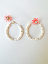 Load image into Gallery viewer, Ballet Pink and White Wood &#39;Wear It Two Ways&#39; Earring