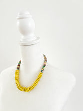 Load image into Gallery viewer, Sunny Yellow Glass and Confetti Clay Beaded Necklace