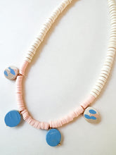 Load image into Gallery viewer, Hand Painted Sunrise Pink and Blue Sea Spray Necklace