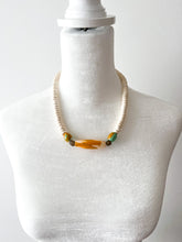 Load image into Gallery viewer, Hand Painted Almond and Mint Wood Necklace
