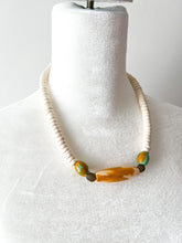 Load image into Gallery viewer, Hand Painted Almond and Mint Wood Necklace