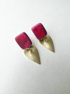 Mix of Pinks Hand Painted Post Earrings