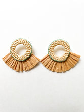 Load image into Gallery viewer, Sage Handwoven Rattan Earrings