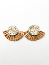Load image into Gallery viewer, Sky Blue Handwoven Rattan Earrings