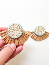 Load image into Gallery viewer, Sky Blue Handwoven Rattan Earrings