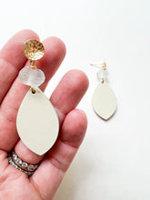 Load image into Gallery viewer, Mint Green Hand Painted Wood Drop Earring