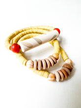 Load image into Gallery viewer, Coral and Sunny Yellow Clay Bracelet