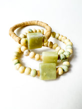 Load image into Gallery viewer, Straw Yellow Clay and Bone Bracelet