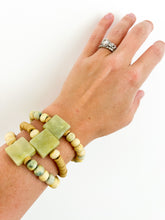 Load image into Gallery viewer, Straw Yellow Clay and Bone Bracelet