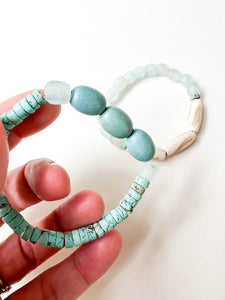 Turquoise and Sea Glass Bracelet