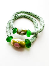 Load image into Gallery viewer, Hand Painted Emerald and Confetti Green Bracelet