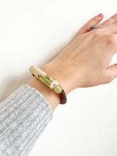 Load image into Gallery viewer, Hand Painted Olive and Merlot Tulip Bracelet
