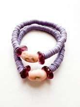 Load image into Gallery viewer, Hand Painted Violet and Lavender Abstract Bracelet