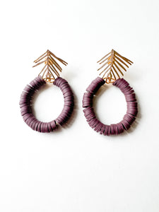 Merlot Clay and Palm Post Earrings