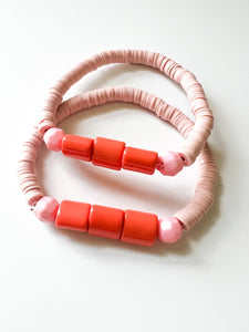 Coral and a Mix of Soft Pinks Bracelet