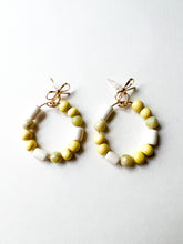 Load image into Gallery viewer, Sunny Yellow and Gemstone Bow Post Earrings
