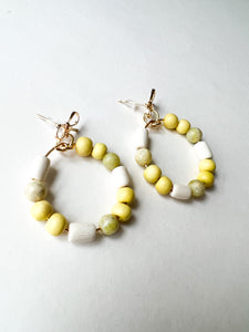 Sunny Yellow and Gemstone Bow Post Earrings