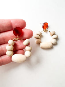 Unfinished Wood Bead Post Earrings