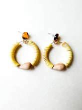 Load image into Gallery viewer, Sunny Yellow Vinyl and Unfinished Wood Post Earrings