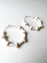 Load image into Gallery viewer, Ivory Recycled Vinyl with White Wood Hoops
