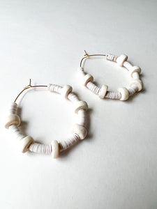 Ivory Recycled Vinyl with White Wood Hoops