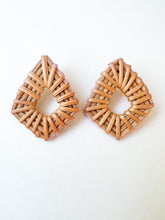 Load image into Gallery viewer, Blush Pink Painted Diamond Rattan Post Earring
