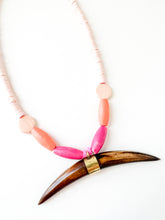 Load image into Gallery viewer, Hand Painted Pink Color Block Pendant Necklace