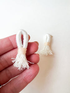 Ivory Wrapped Cotton Post Earring