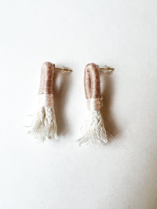 Champagne Wrapped Cotton Post Earring