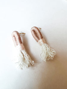 Champagne Wrapped Cotton Post Earring