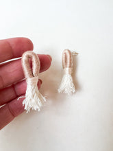 Load image into Gallery viewer, Champagne Wrapped Cotton Post Earring