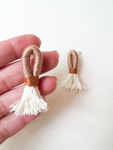 Camel Wrapped Cotton Post Earring