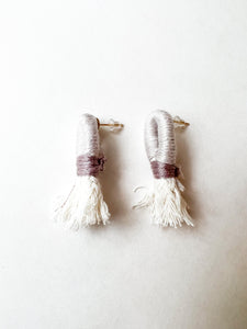Lavender Wrapped Cotton Post Earring