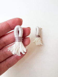 Lavender Wrapped Cotton Post Earring